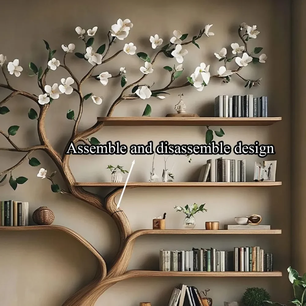 Custom Tree Bookshelf, Wall Mounted, Solid Wood, Handmade - Image 5