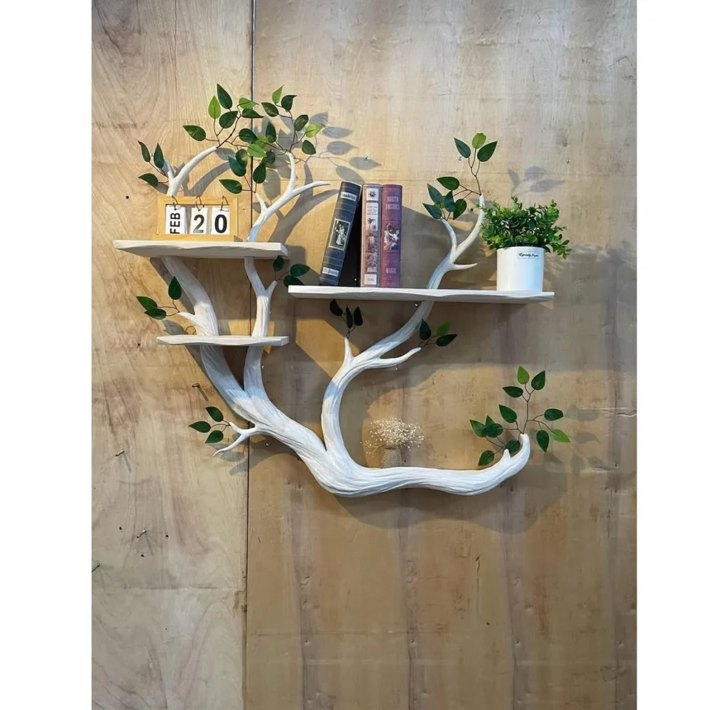 Floating Bookshelf, Rustic Solid Wood, Handmade Wall Shelf - Image 2