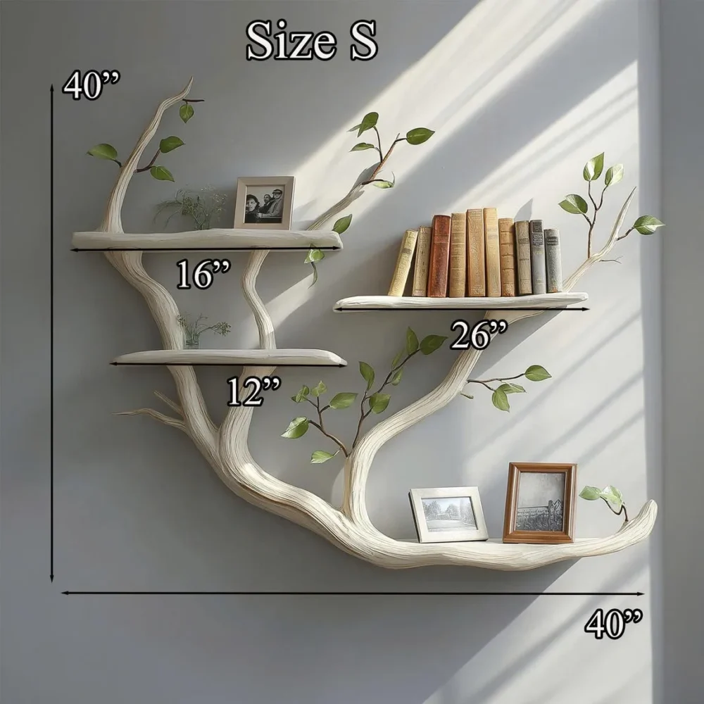 Floating Bookshelf, Rustic Solid Wood, Handmade Wall Shelf - Image 4
