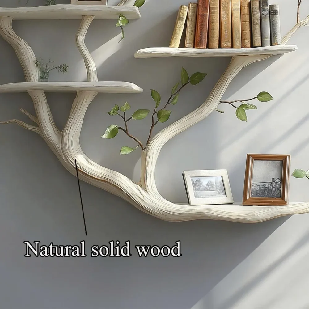 Floating Bookshelf, Rustic Solid Wood, Handmade Wall Shelf - Image 7