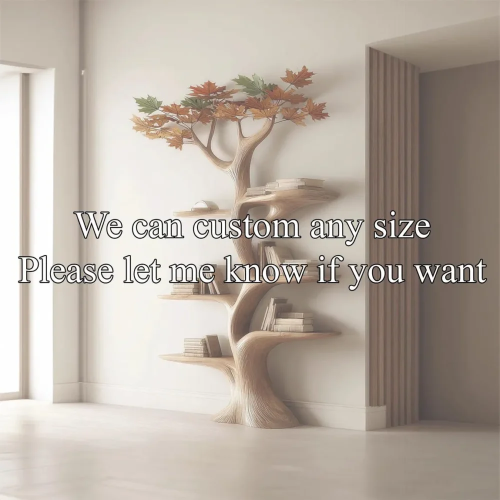 Custom Tree Bookshelf, Rustic, Wall Mounted, Solid Wood - Image 3