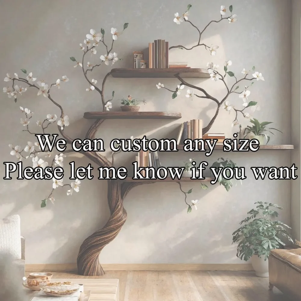 Tree Branch Bookcase, Wall Mounted, Montessori Kids, Live Edge Wood - Image 2