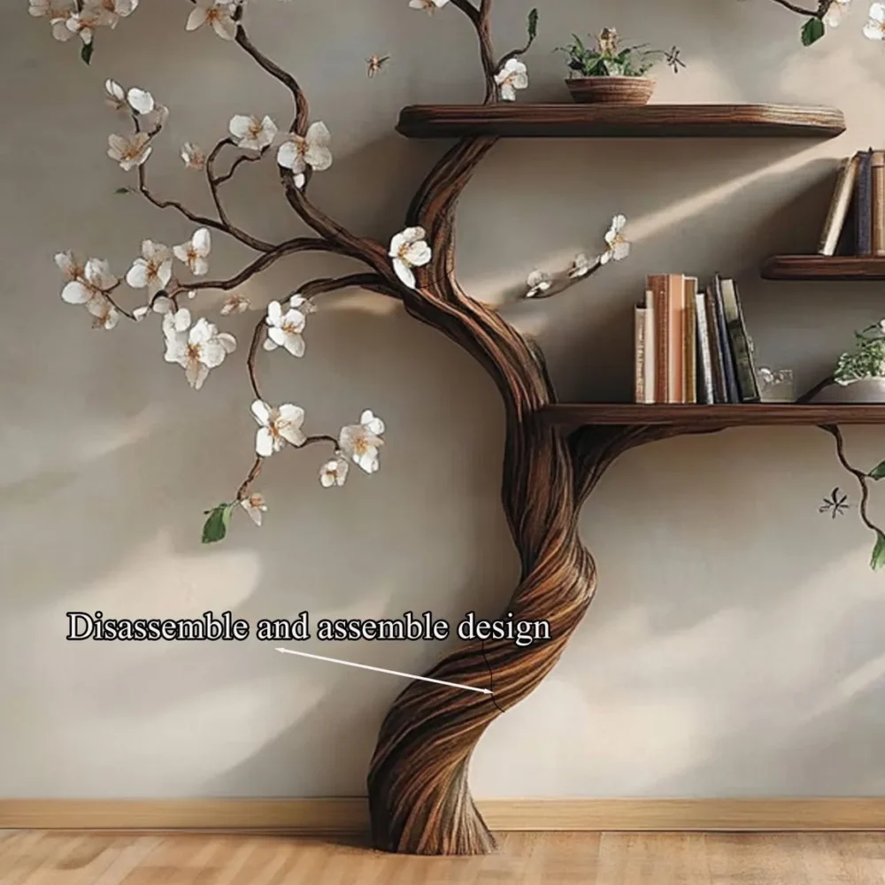 Tree Branch Bookcase, Wall Mounted, Montessori Kids, Live Edge Wood - Image 4