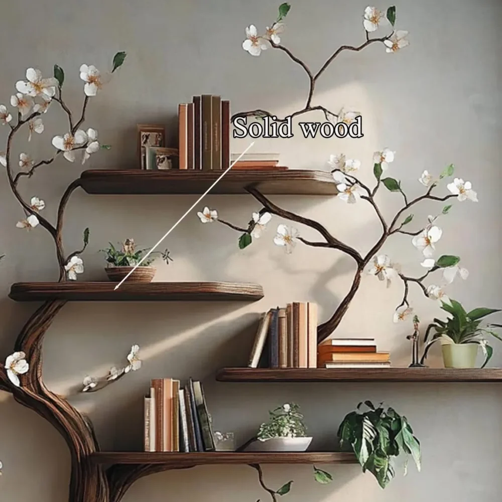 Tree Branch Bookcase, Wall Mounted, Montessori Kids, Live Edge Wood - Image 5